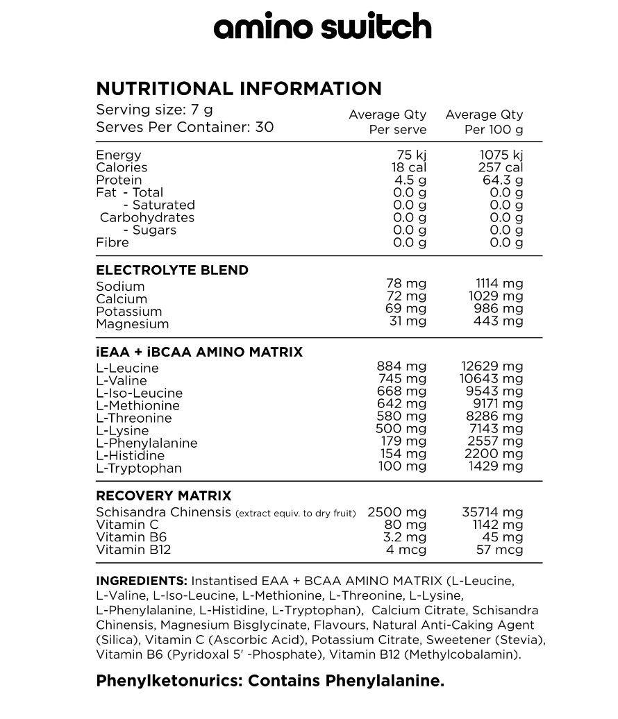 Switch Nutrition: Amino