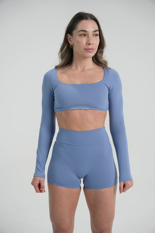 CLOUDED Long Sleeve Crop - Sky