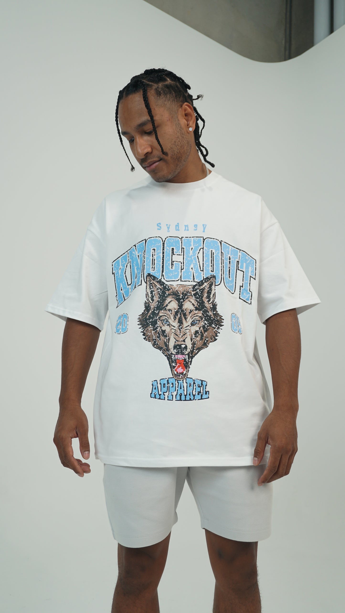 Vintage Wolf - White/Blue