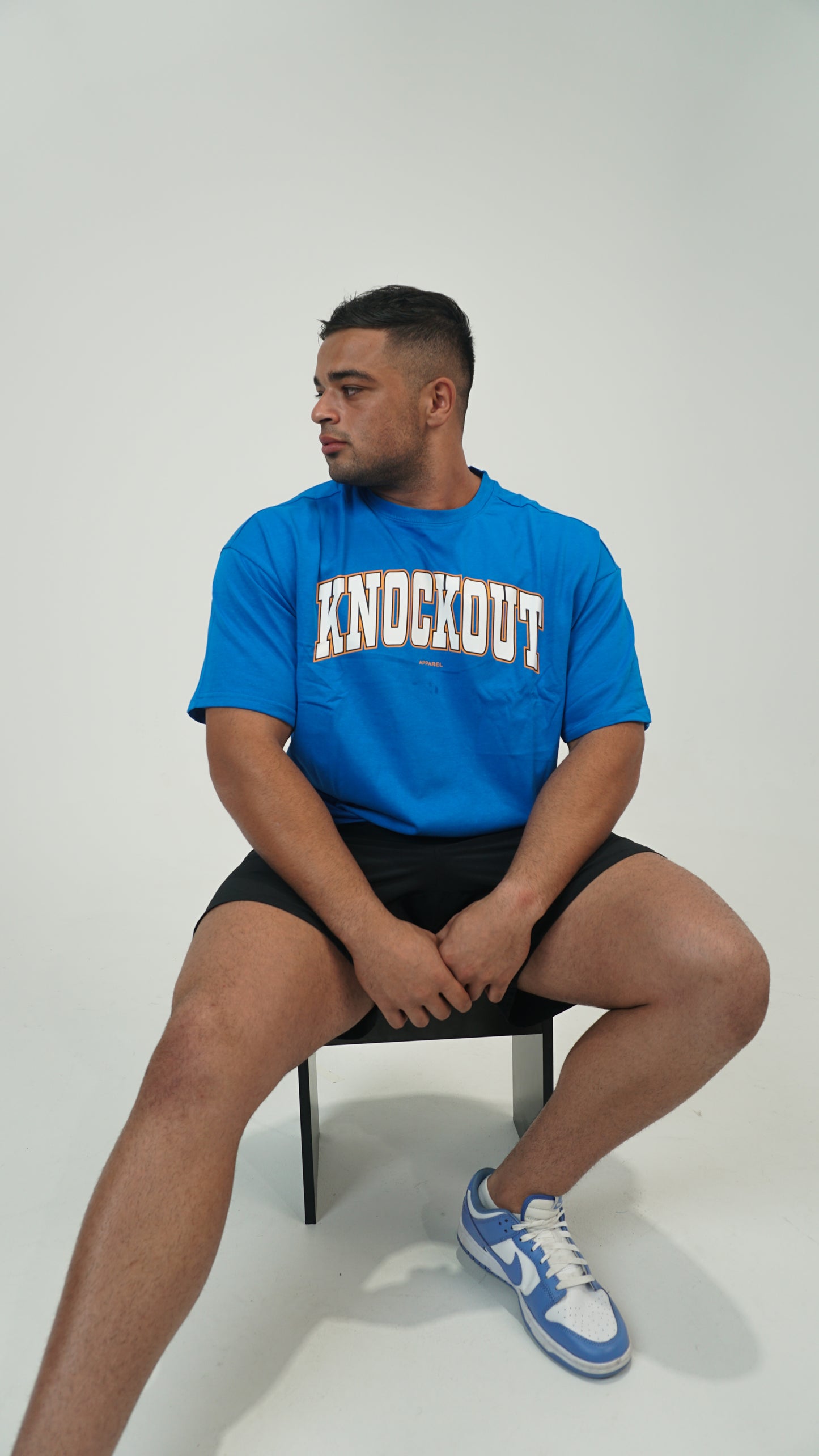 Oversize College Tee V2 - BLUE/ORANGE