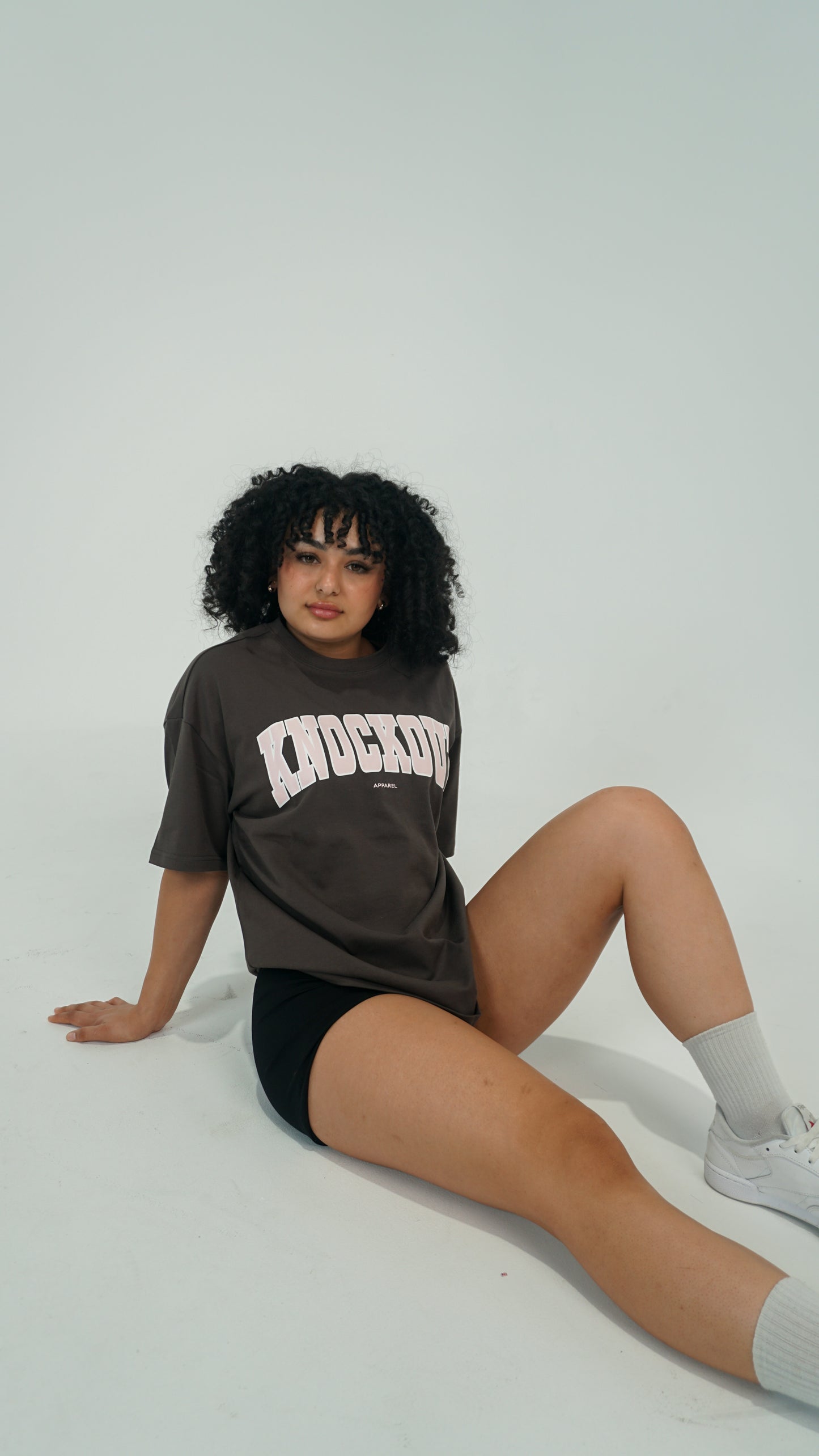 Oversize College Tee V2 - BROWN/PINK