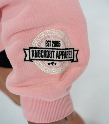 COLLEGE CREWNECK - PINK/WHITE