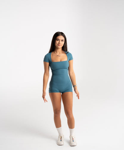 Scoop Neck Bodysuit - Blue