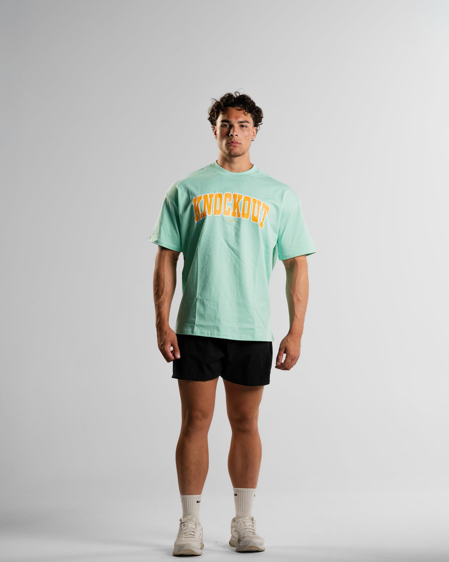 Oversize College Tee V2 - MINT/ORANGE