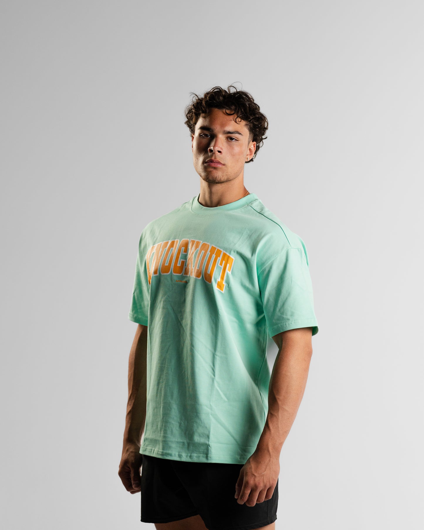 Oversize College Tee V2 - MINT/ORANGE