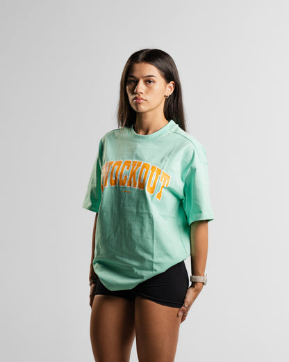 Oversize College Tee V2 - MINT/ORANGE