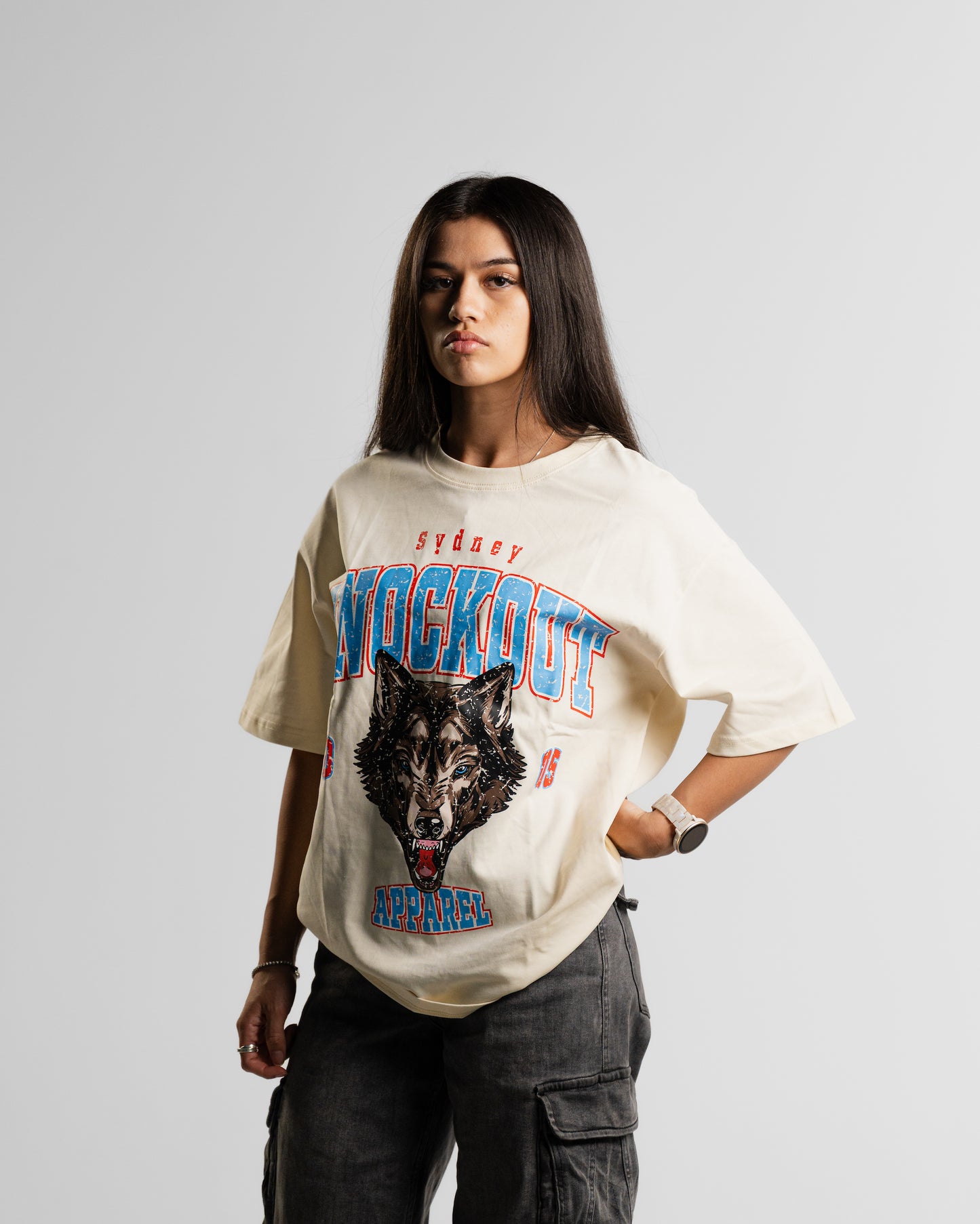 Vintage Wolf - Cream/Blue