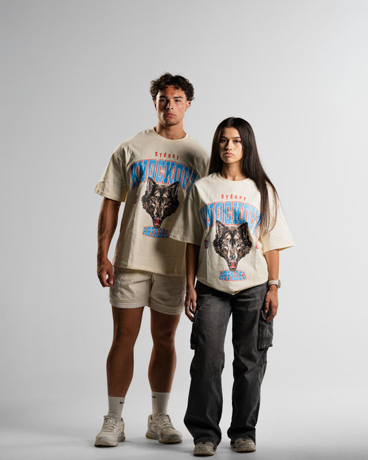 Vintage Wolf - Cream/Blue