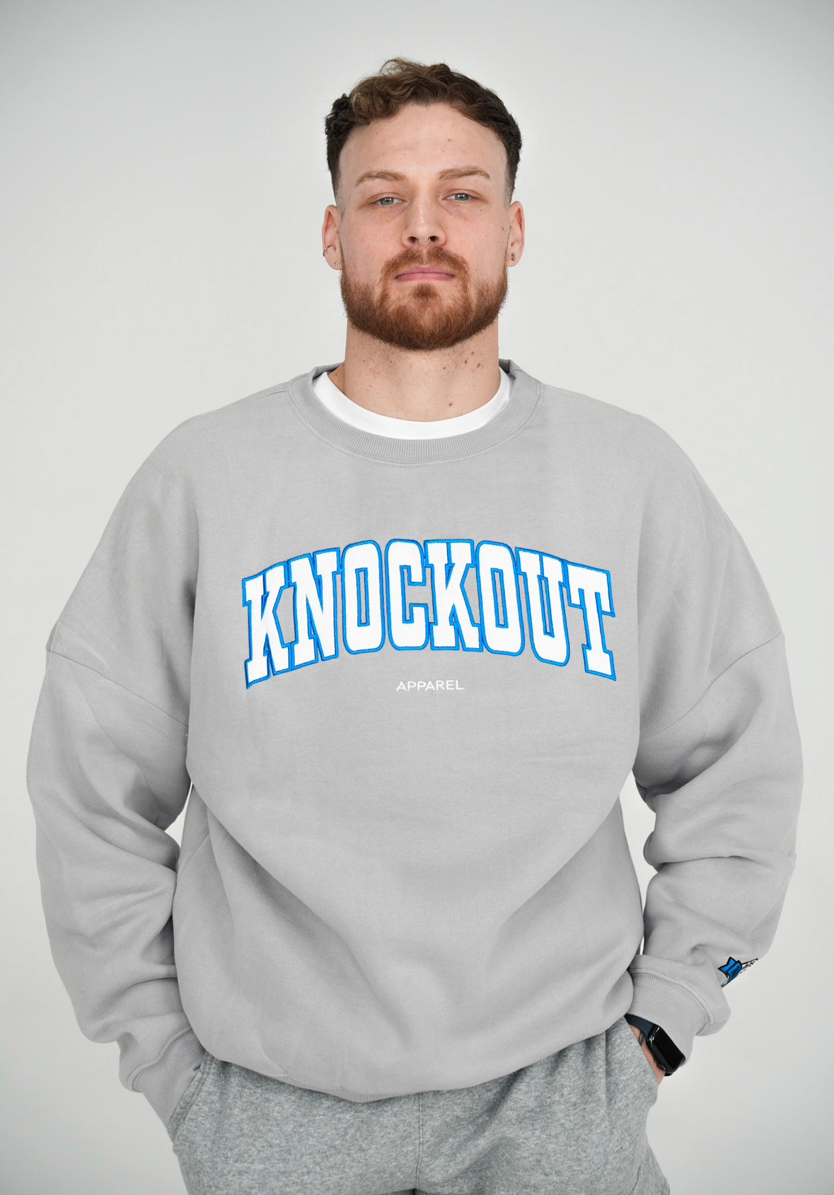 COLLEGE CREWNECK GREY BLUE