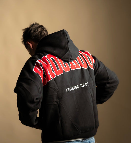 TRAINING DEPT. OVERSIZED HOODIE - BLACK & RED