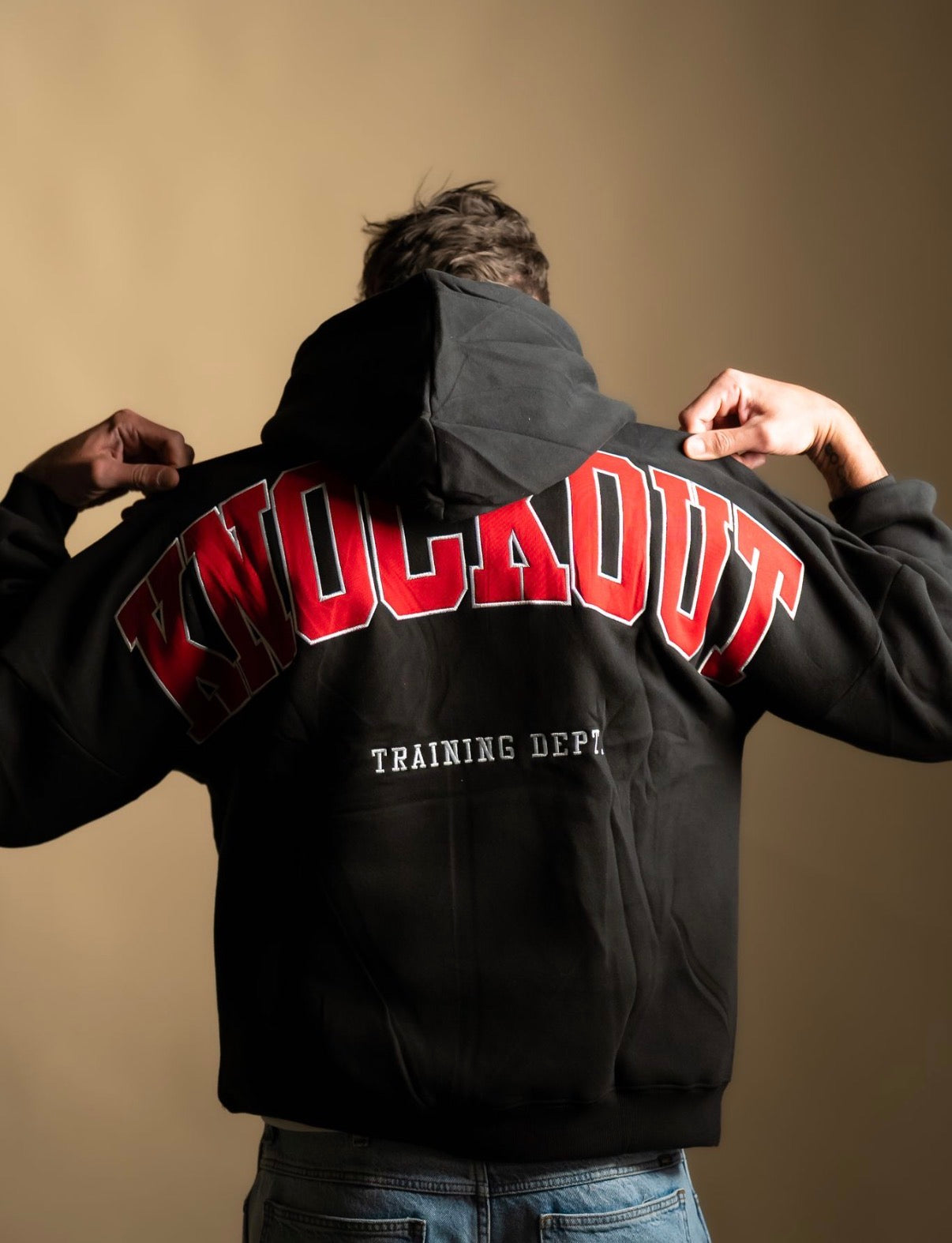TRAINING DEPT. OVERSIZED HOODIE - BLACK & RED