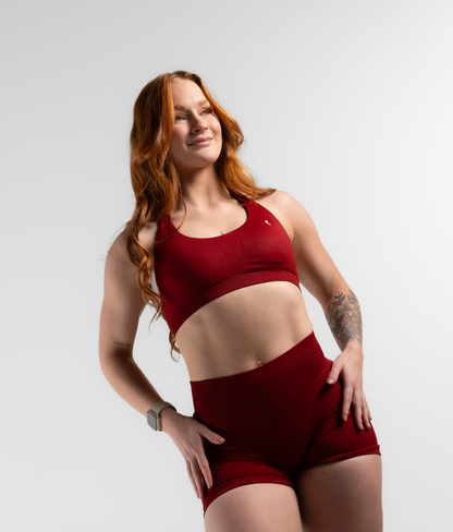 Sculpt Halter Bra - Cherry