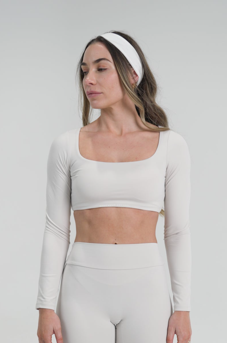 CLOUDED Long Sleeve Crop - Mist