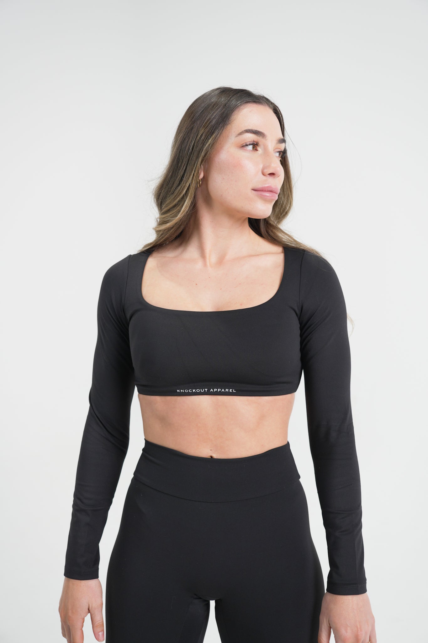 CLOUDED Long Sleeve Crop - Midnight